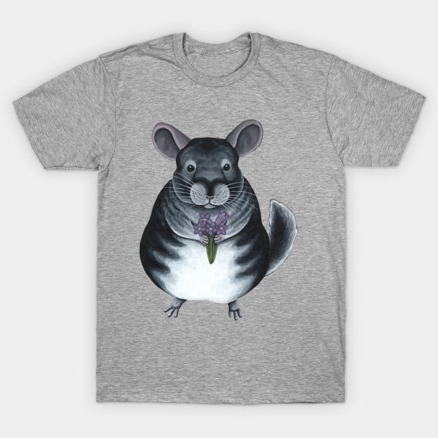 Chinchilla Holding Flowers T-Shirt by WolfySilver